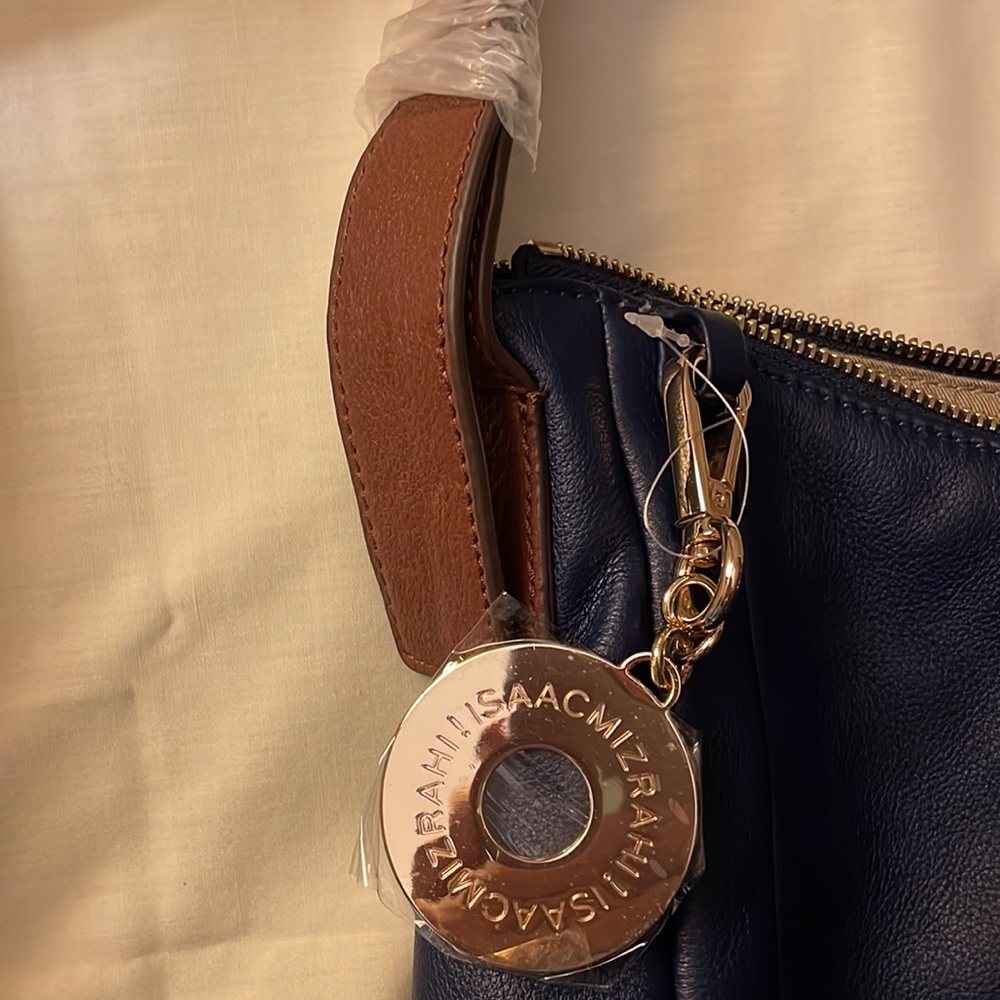 Brand new never used Black leather Isaac Mizrahi purse. Brown leather trim/strap - Picture 8 of 8